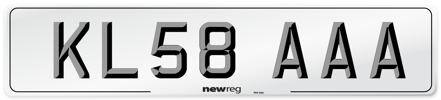 KL58 AAA Number Plate from New Reg